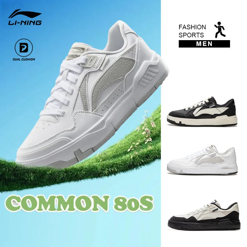 LI-NING COMMON 80S Men Walking Shoes Board Shoes Athleisure Footwear Professional Sports AGCU157