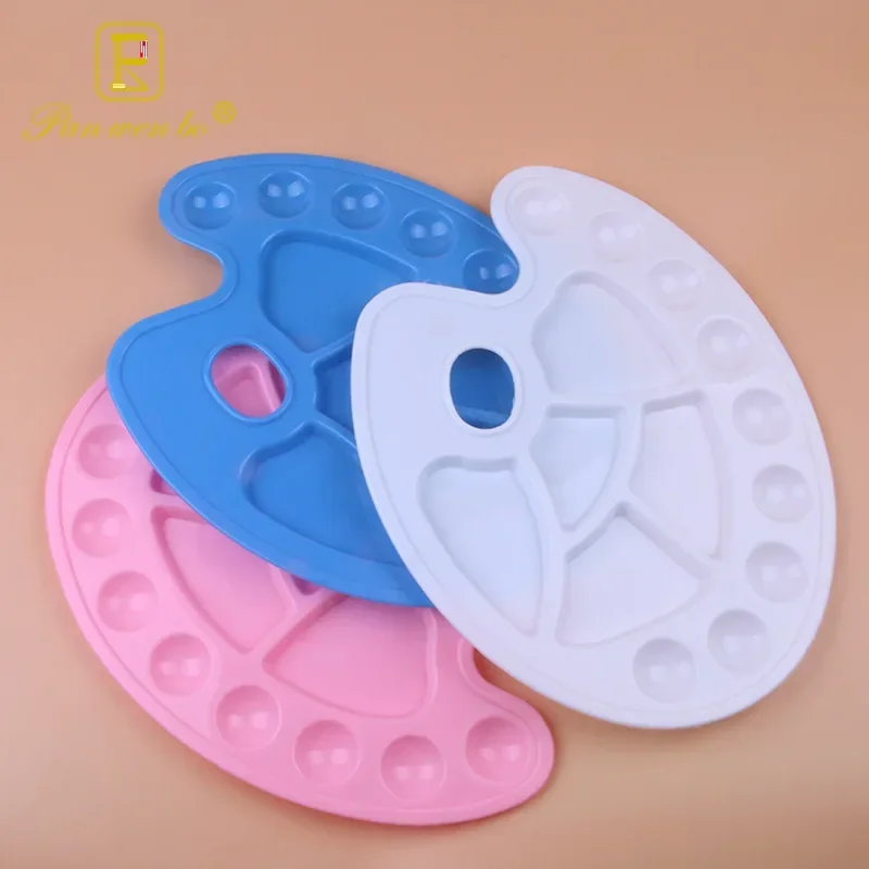 14 Wells Watercolor Palette Plastic Watercolour Paint Palette Drawing Tray Color Oil Painting Pallet with Thumb Hole