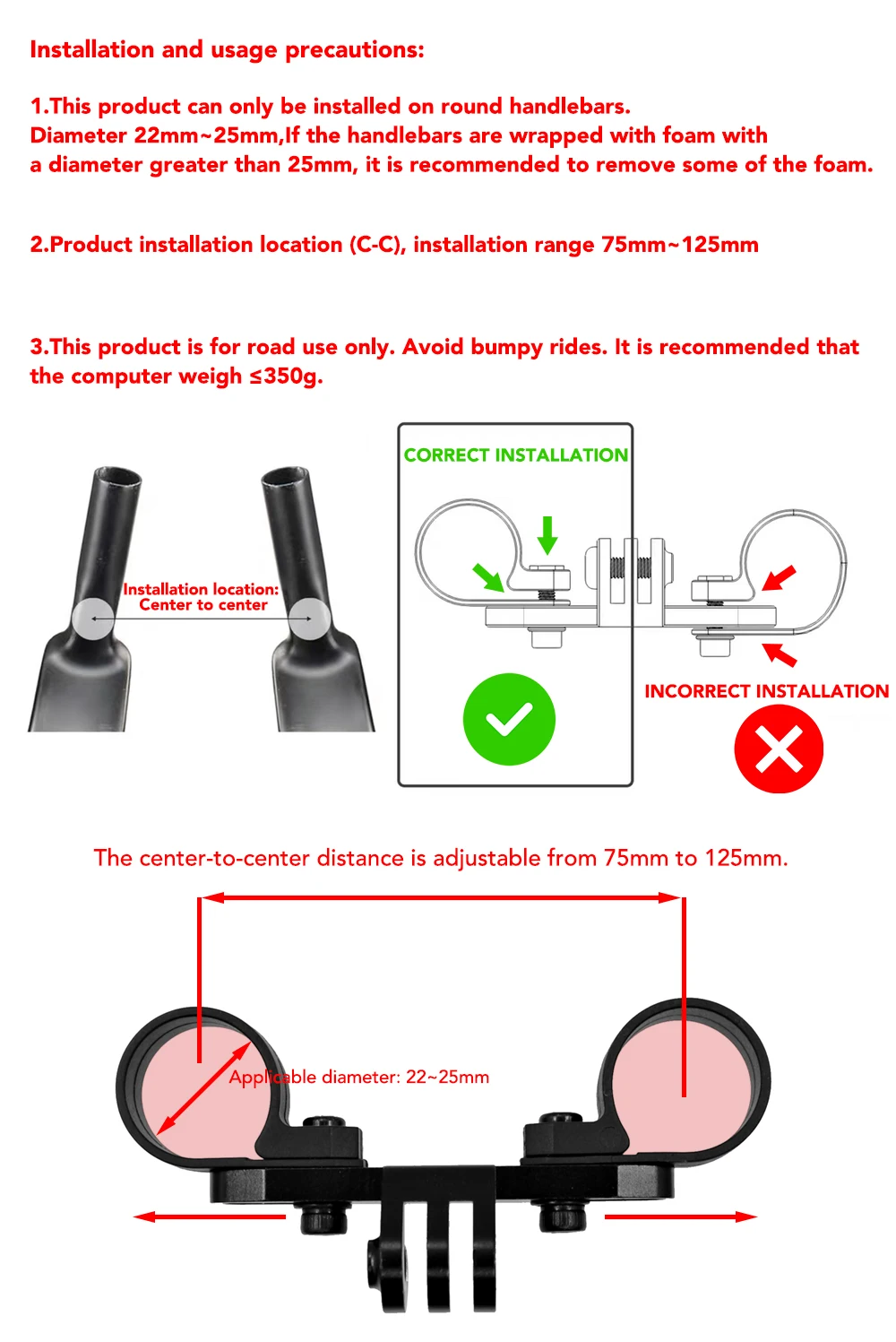 ULLICYC Aluminium Bike Computer Mount for Vision TFE Metron Pro Triathlon TT Handlebar for GOPRO Garmin Wahoo Bryton IGPS