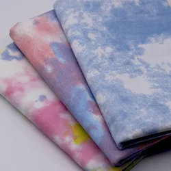Colorful Tie Dye Twill 100% Cotton Fabric Denim By The Meter for Jeans Hats Dress Bags Sewing Cloth Thickened Non Elastic Blue