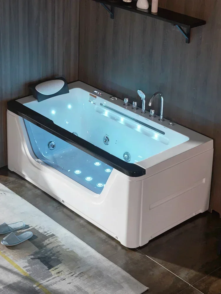 

Занавеска для воды с водопадом Jacuzzi, домашняя одиночная пара, двойная термостатическая ванна с подогревом, высококлассная вилла, отель, ванна