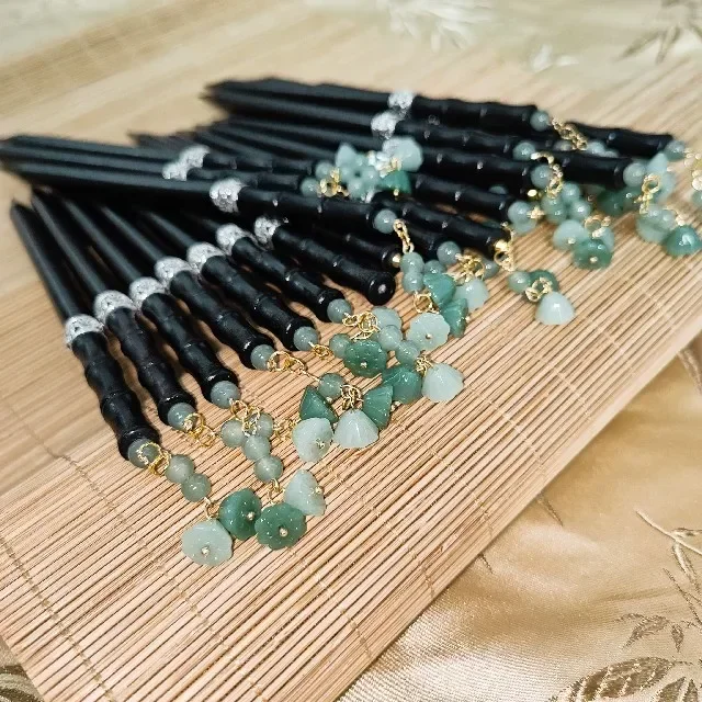 Handmade hide the sword Hairpin Self-Defense hidden weapons Hairpin Send Gift Box Hairpin Black Bamboo Self-Defense Original Ant