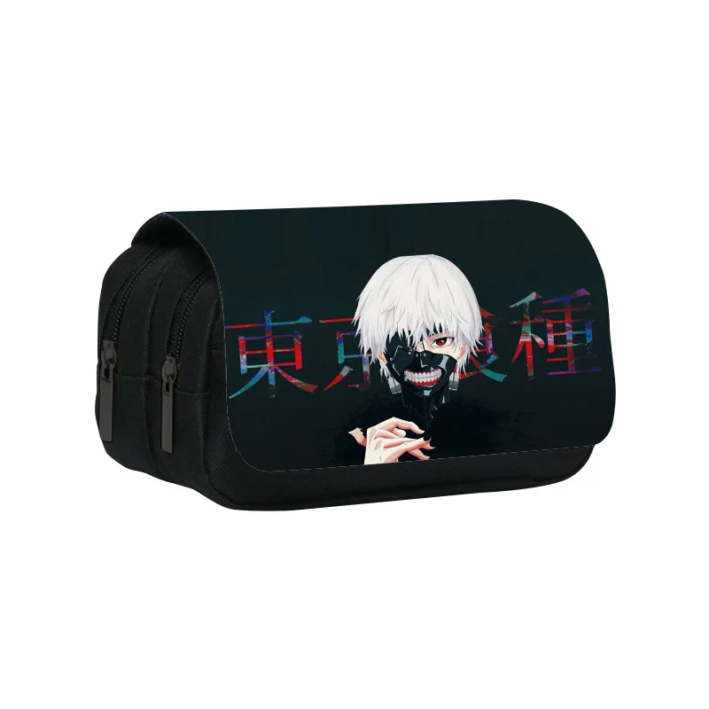 Anime Tokyo Ghoul Kaneki Ke Capacity Pencil Pen Case Stationery Bag Pouch Holder Box Organizer for Teens Girls Adults Student