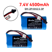 4500mAh 18650 7.4V Rechargeable battery SM Plug+usb WPL MN99S MN99S MN99 MN98 RTR RC Car C24 C14 parts