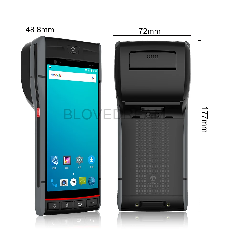 

S60 PDA NFC WiFi 4G GPRS Device With Thermal Printer Android 9.0 Terminal