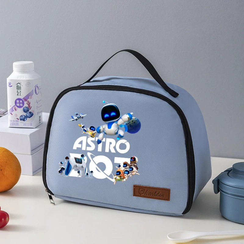 Astro Bot-Sac de pique-nique pour enfants, sacs à déjeuner, figurines de robots College, dessin animé, repas isolé, sac alimentaire thermique, cadeau Electrolux Coolers