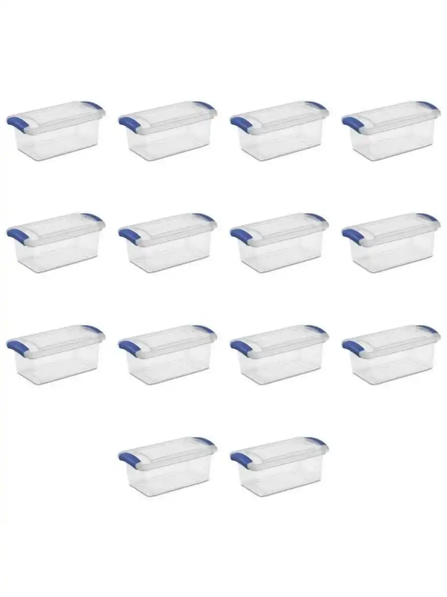 

7 Qt. Latch Box Plastic, Stadium Blue, Set of 14