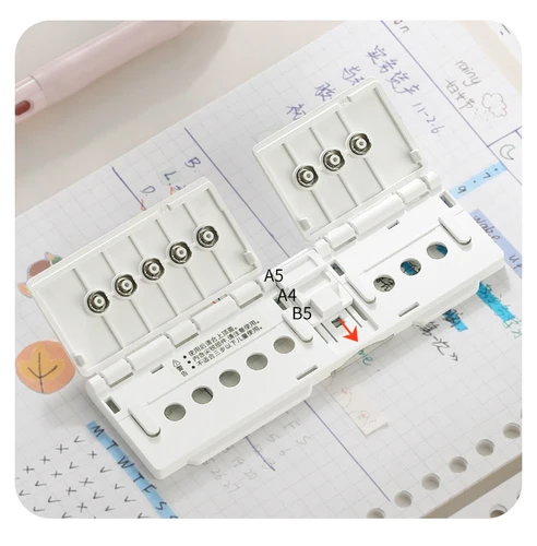 Imagen 2 del producto Japón Kokuyo precisión 8 agujeros carpeta de anillas perforadora Manual portátil encuadernación de oficina especial para herramienta de perforación de papel de hojas sueltas