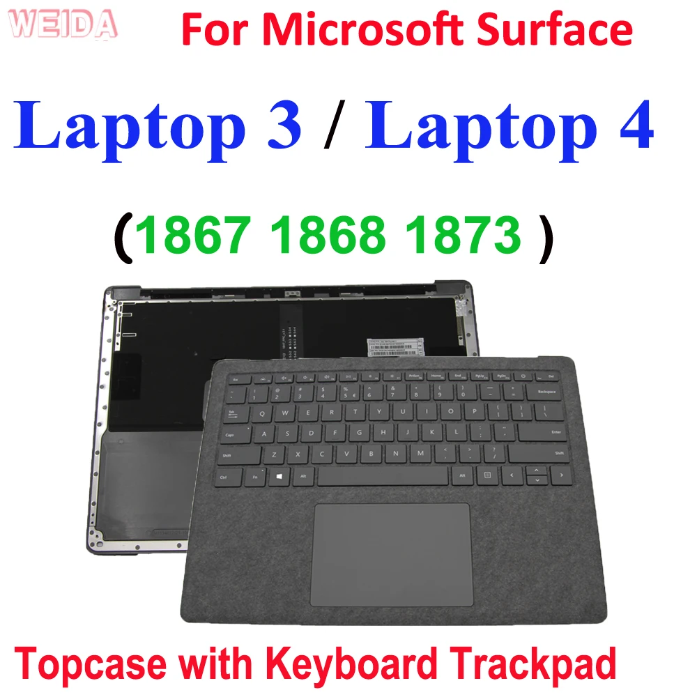 

AAA+ Keyboard For Microsoft Surface Laptop 3 Laptop 4 1867 1868 1873 Topcase Assembly Keyboard with Trackpad Complete Gray