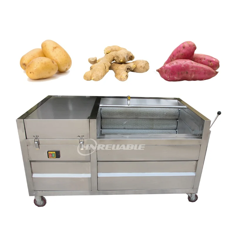 800kg/h Automatic Fruit & Vegetable Peeling Machine Cassava Potato Brush Cleaning And Washing Peeling Machine