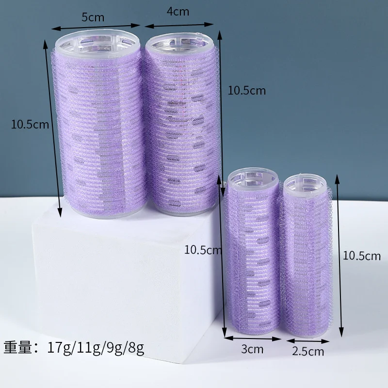 4pcs Self-Adhesive Hair Rollers Set Hair Volume Curling Styling Tools Plastic Korean Heatless Hairdressing Curlers Bang Roller