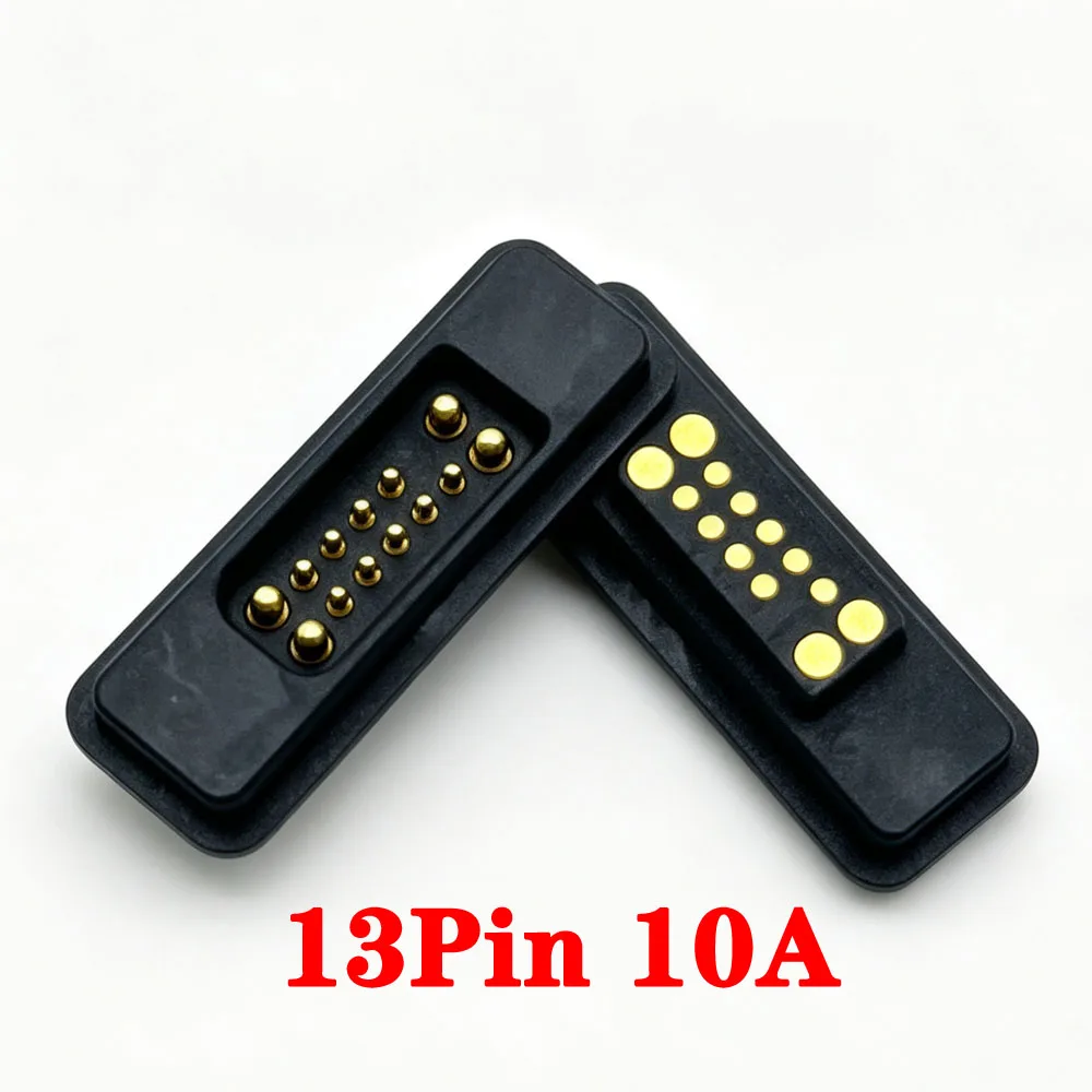 1Sets 10A 36V Waterproof DC Magnetic Pogo Pin Connector 12/13/14/15/16/17/18/19/20Pin Male Female Spring Loaded DC Power Socket