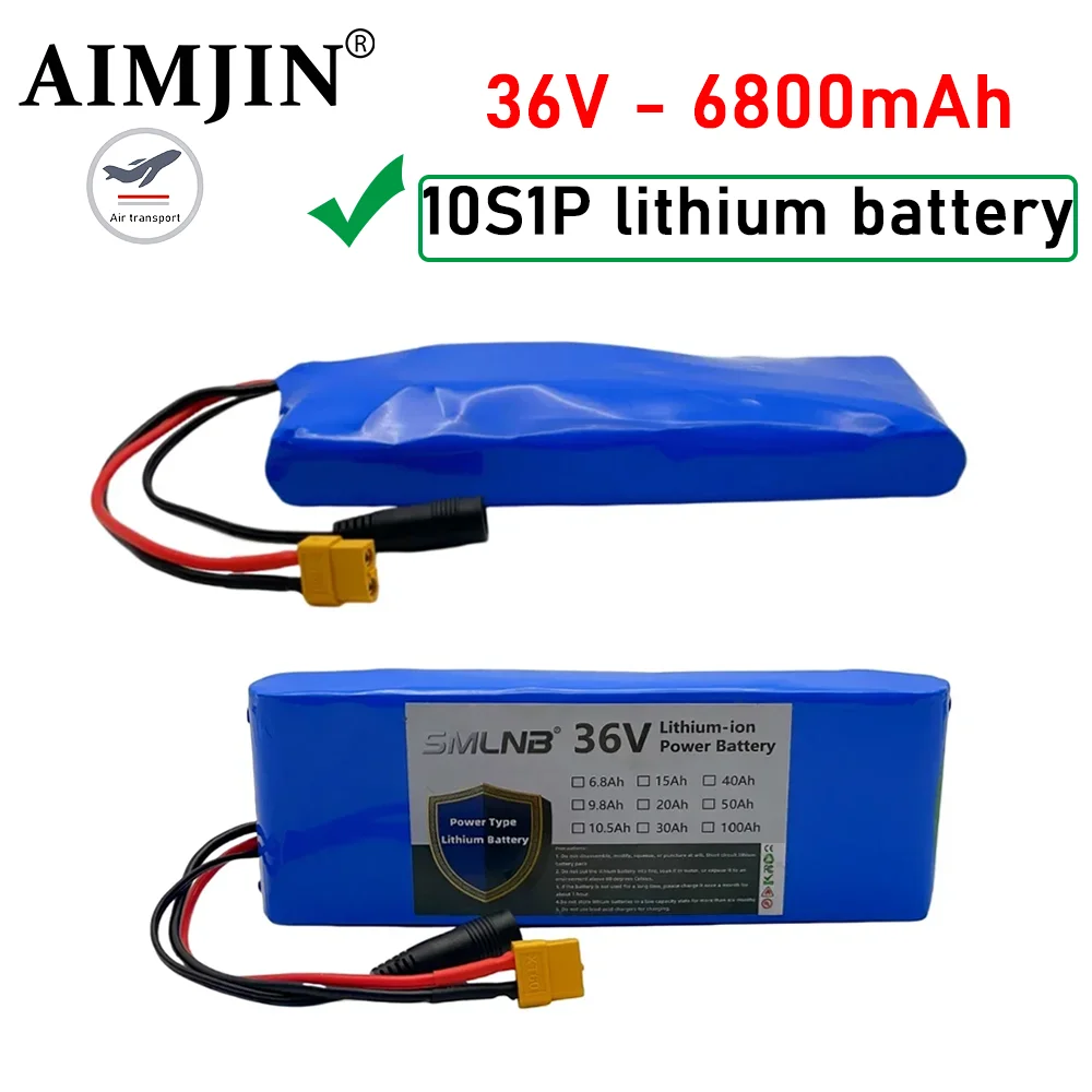 

36V 6800mAh 18650 Lithium Li-ion Battery Pack 10S1P 15A BMS 500W Rechargeable Batteries Electric Car Bicycle Scooter