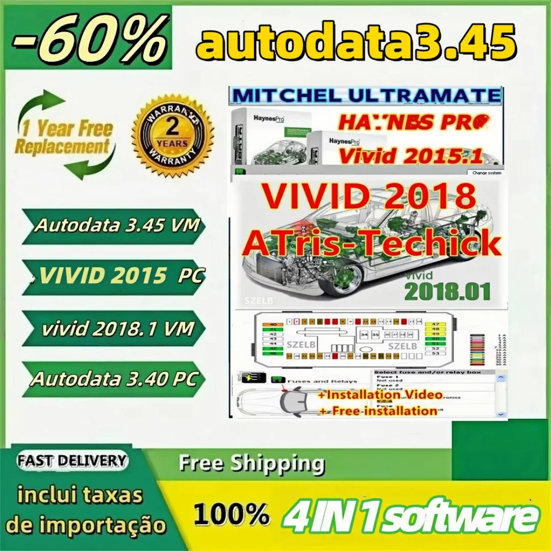 

2025 nuevo Autodata 3.45 + Taller de software de reparación de automóviles DATA Vivid 2018 (Atris-Technik) + Vídeo de instalac