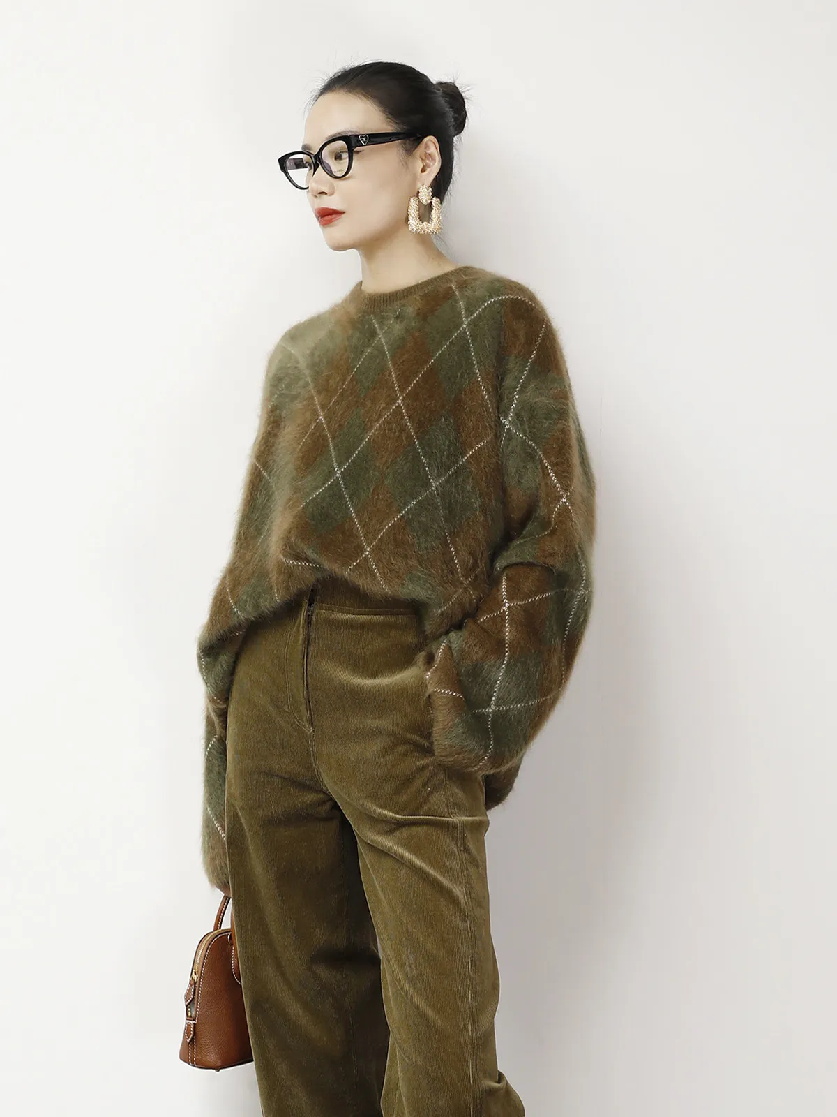 

Вязаный жилет LemonChen Briti Sle College Old Money из вискозы с ромбовидным узором, длинный, без рукавов, с круглым вырезом, пуловер