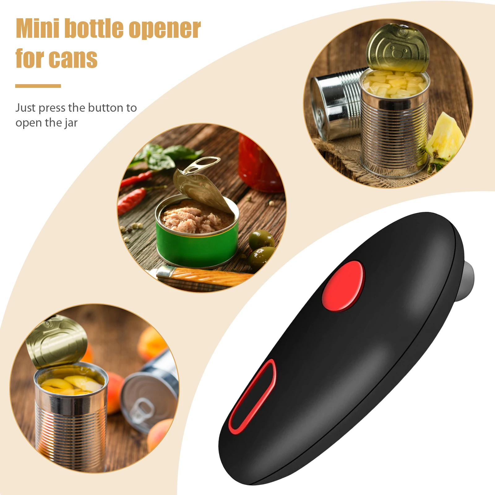 Electric Canning Knife Automatic Mini Beer Cola Can Opener Handheld Portable Battery Powered Kitchen Tools Lid Opening Gadgets