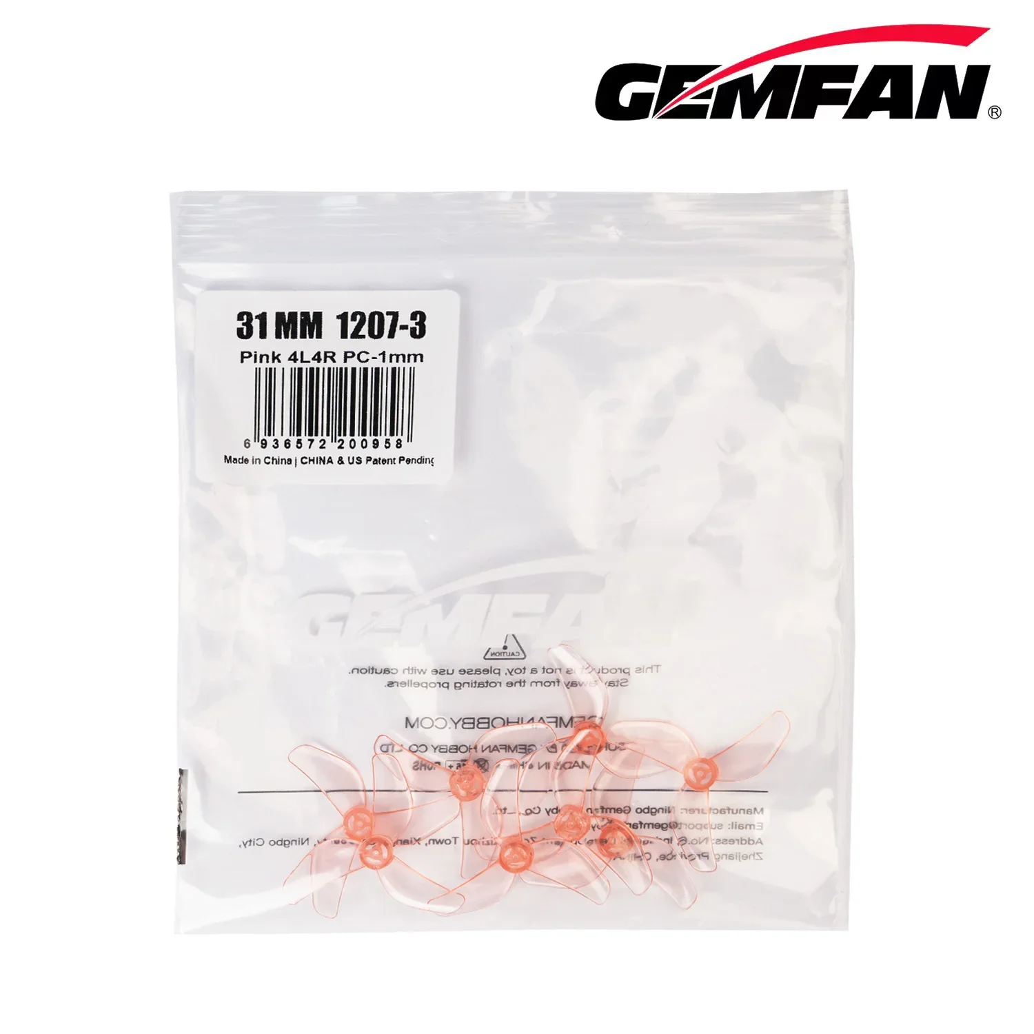 Gemfan 1207 31mm 3-Blade FPV Tiny Propeller - 4Pasang(4CW+4CCW) / 1Kantong