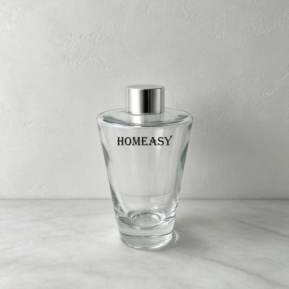200ml Empty Reed Diffuser Glass Bottle With Lid Refillable Essential Oil Container Flameless Home Hotel Aroma Decor Accessories