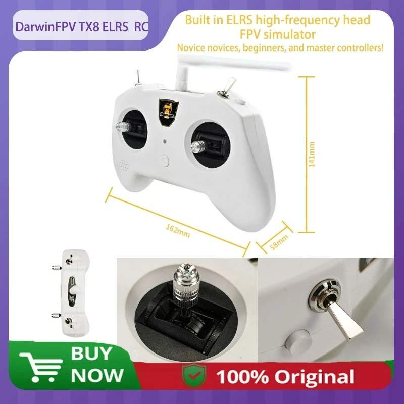 

Darwin FPV TX8 ELRS RC Встроенная высокочастотная головка ELRS Батарея высокой емкости для начинающих Quick Fly FPV Самолет-симулятор