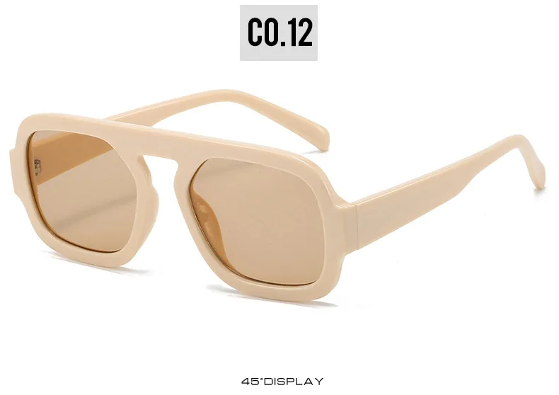 SO&EI Retro Quadratische Sonnenbrille Frauen Mode Gradient Shades UV400 Männer Punk Blau Grün Sonnenbrille – Detail 13