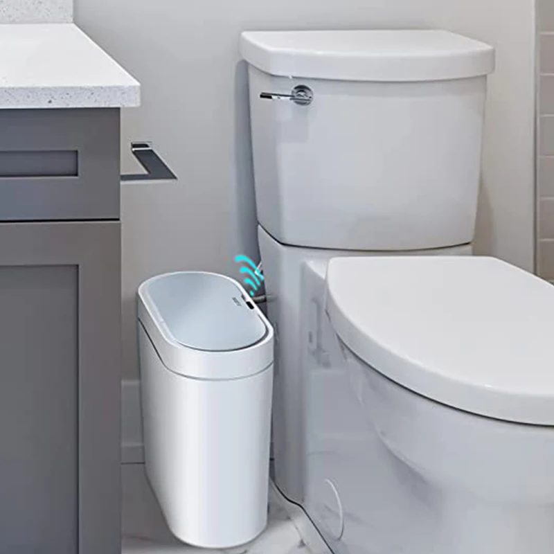 

9L Home Use Narrow Bathroom Smart Trash Can Electronic Automatic Waste Garbage Bintoilet Waterproof Smart Sensor Bin