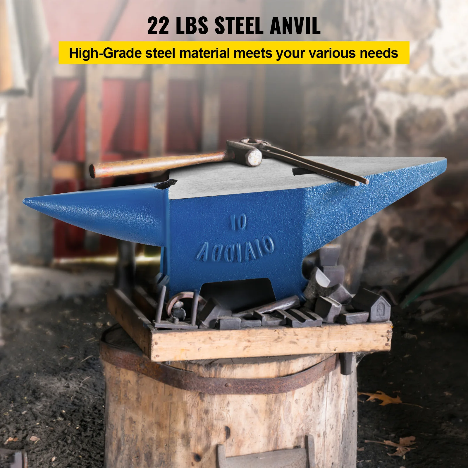SucceBuy Single Round Horn Anvil Cast Steel Block Blacksmith Bench Tool 10-60KG Jewelery Making Manual Equipment for Metalsmiths