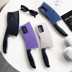 Funny Case for Samsung Galaxy S25 Ultra S25 Plus S25 S24 Kitchen Knife Shockproof Soft Cover Shell 4 Colors Available Fundas