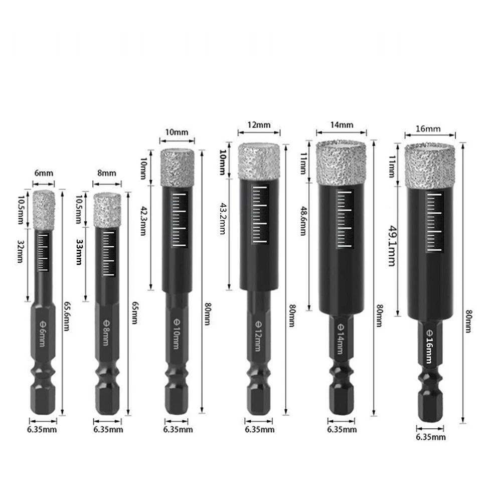 CMHI-Dry Diamond Drill Bit For Tile,Granite Quick-Change Hexagonal Shank Stone Hole Drill Bit