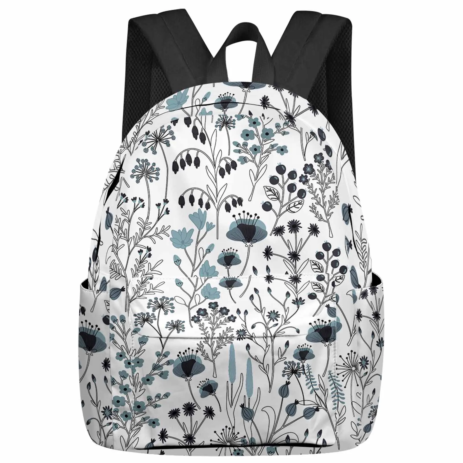 Flower And Leaf Lines Backpack School Bags for Teenagers Students Laptop Bag Women's Casual Travel Backpack