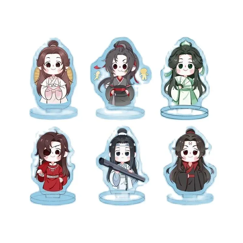 6PCS/Set 4.5CM Mo Dao Zu Shi , Tian Guan Ci Fu, Ren Zha Fan Pai Acrylic Figure Stand Model Plate Holder Cosplay Gifts