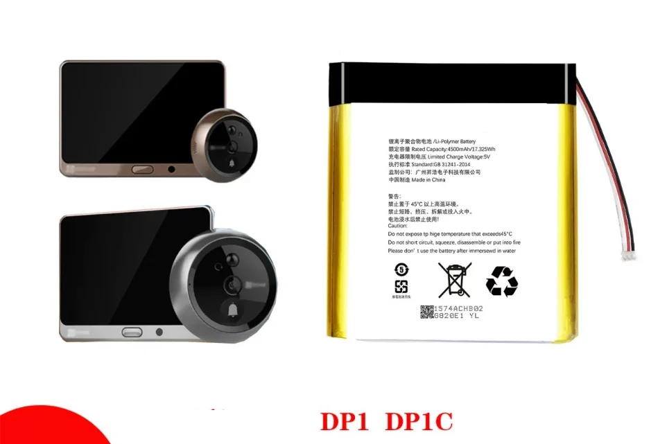 new for hikvision EZVIZ DP1S/DP1C   DP2C  TP1  Doorbell battery, smart cat-eye camera battery