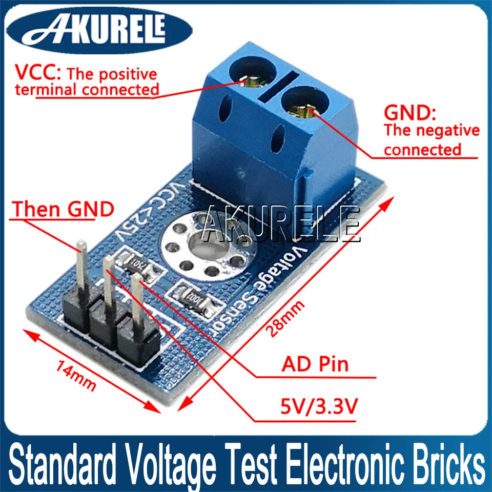 Smart Electronic  Standard Voltage Sensor Module Test Electronic Bricks For Robot For Arduino Diy DC 0-25V