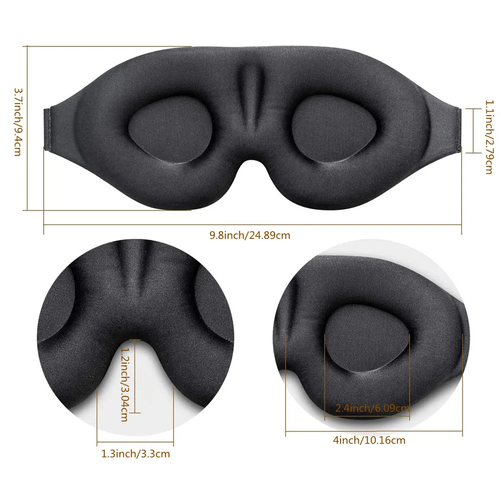 3D Sleep Mask Blindfold Sleeping Aid Eye Mask Soft Memory Foam Face Mask Eyeshade Blockout Light Eye Cover Patch for Women Men