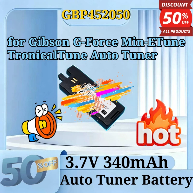 GBP452050 3.7V 340mAh Li-Polymer Rechargeable Replacement Battery for Gibson G-Force Min-ETune TronicalTune Auto Tuner Battery