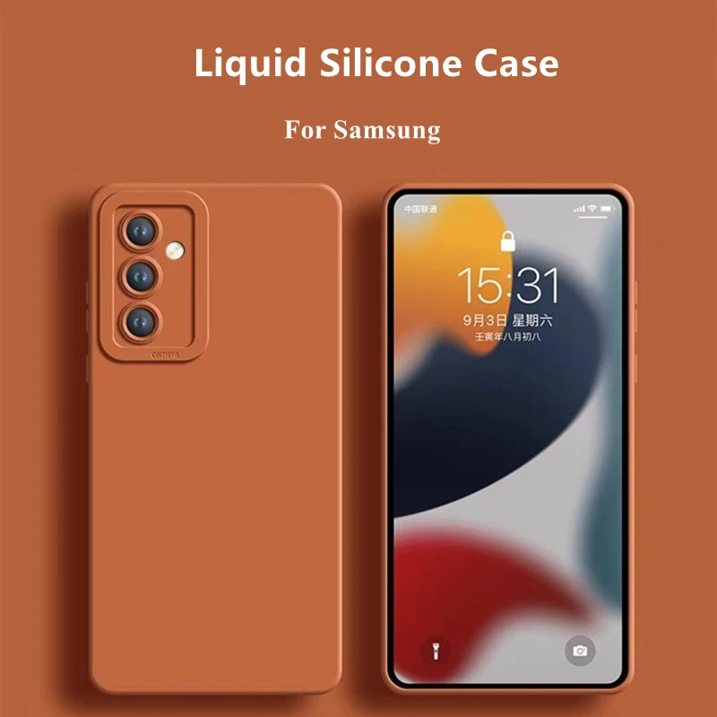 For Samsung Galaxy A55 5G Case Cover Samsung Galaxy A55 Funda Camera Protector Liquid Silicone Candy Color Back Case Galaxy A55