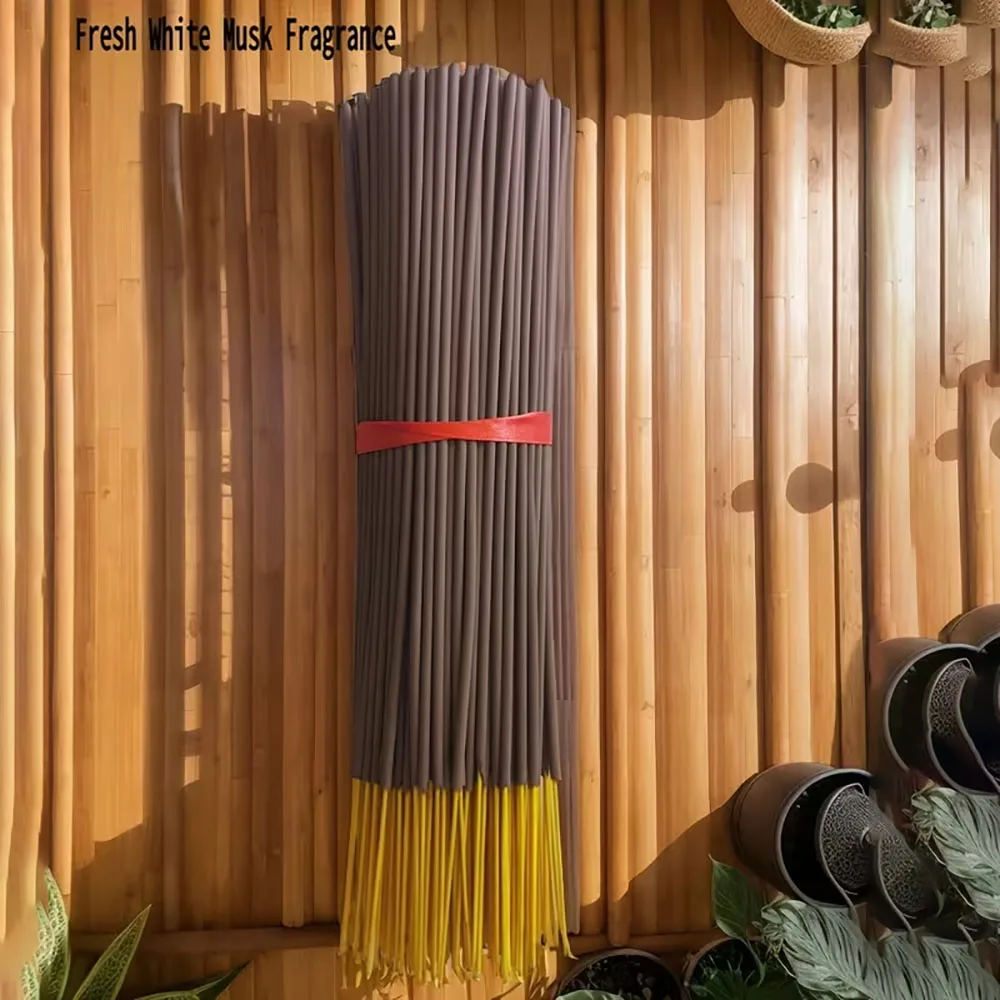 100/50 Pieces, White Musk Incense Sticks, 25.5cm First Fragrance - Suitable for Home, Hotels, Yoga Studios and Holiday Decorations, Wooden Material, Fragrant Scent, No Feathers, Suitable for Christmas, Halloween, Easter, Hanukkah and Thanksgiving