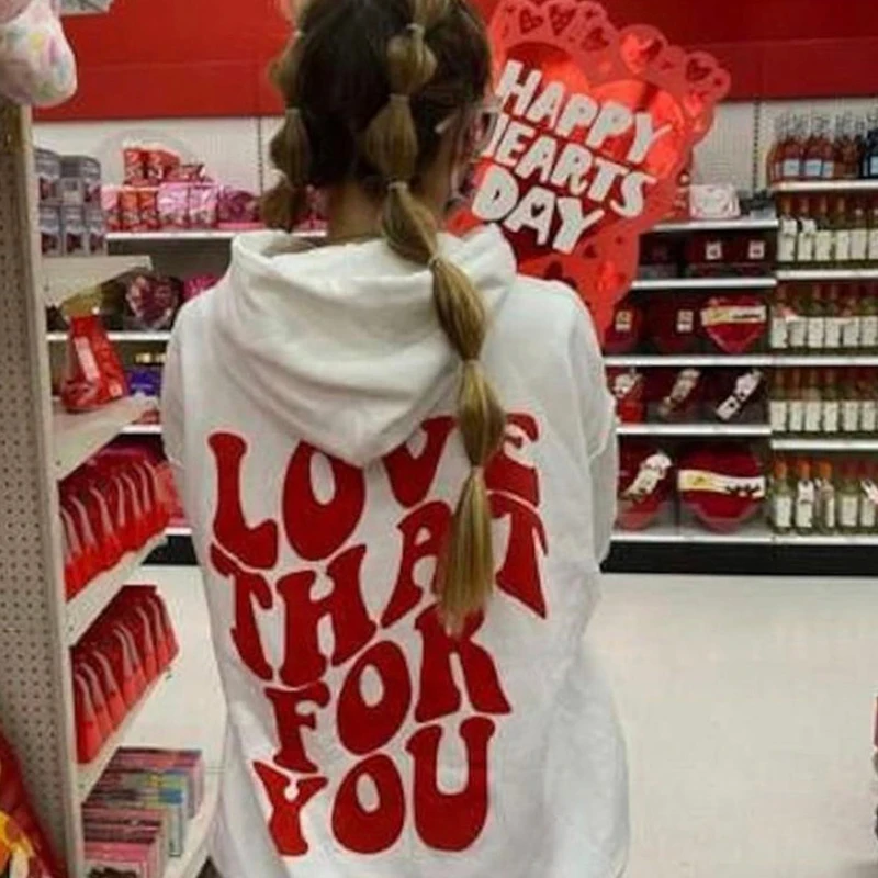 Hoodie Women 2022 Words On Back Hoodie Graphic Hoodie Harajuku Sweatshirts Women Autumn Winter Sweatshirt Coat Y2K Top