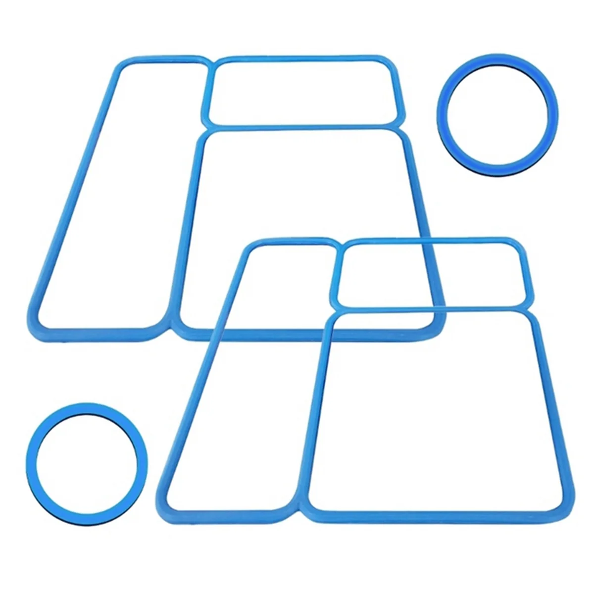 N37R_2 Set Silica Gel Sealing Gasket for OmieBox Lunch Box Parts Blue