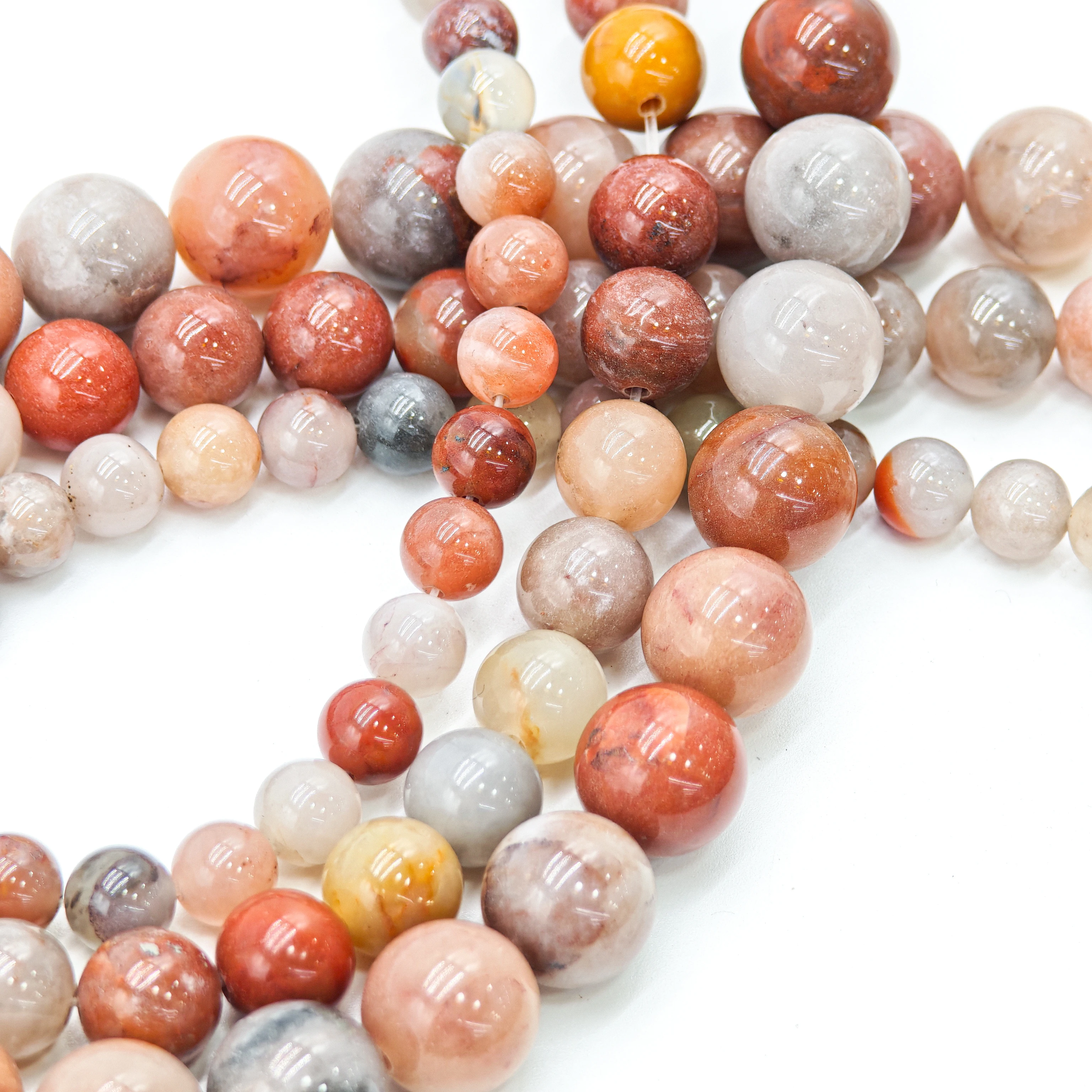 Exquisite Natural Tricolor Jade, 4/6/8/10mm Round Loose Beads for DIY Jewelry Creations