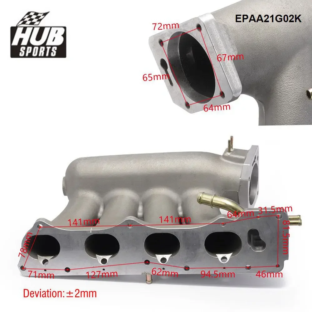 HUB sports Pro Series Cast Aluminum Intake Manifold - Race Only For Honda Civic 02-06 For Acura K20A2 K20A3 EPAA21G02K