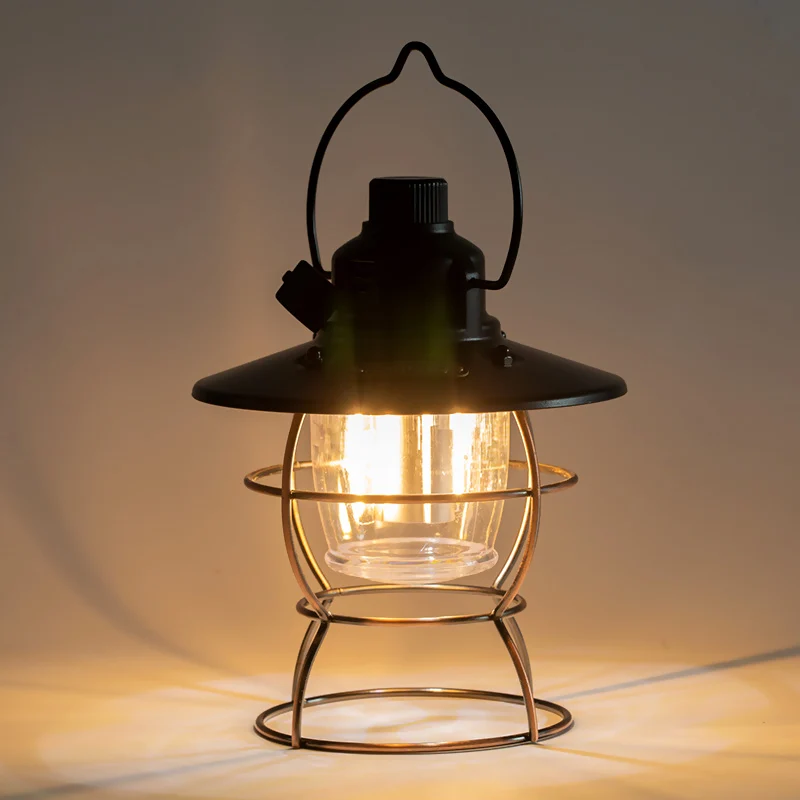 Portable Retro Lantern 2700-6000K Color Temperature USB Rechargeable Flashlight 4 Hours Long Battery Life with Power Bank
