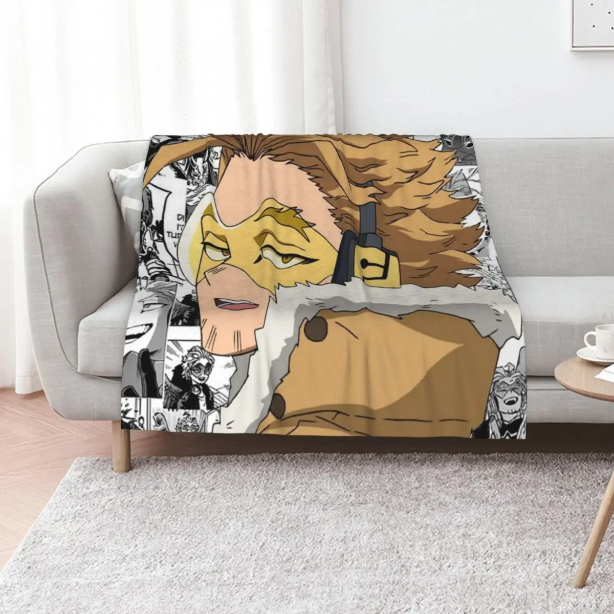 hawks manga collage Throw Blanket Soft Solid Color Blanket for Couch Bed