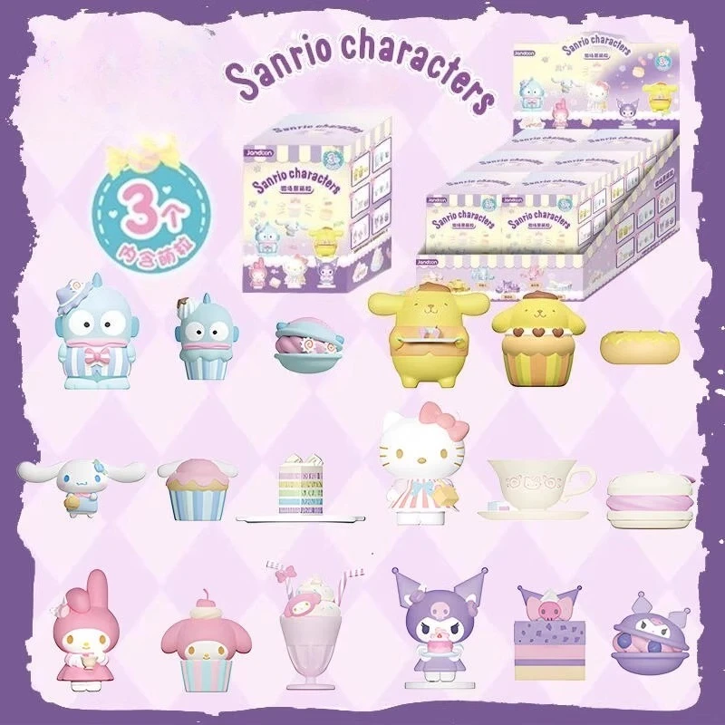 

Фигурки Sanrio Hello Kitty Melody Kuromi Cinnamon, мини-милые сценические рулоны, глухая коробка, игрушка, модель, коллекция, орнамент, подарки для детей