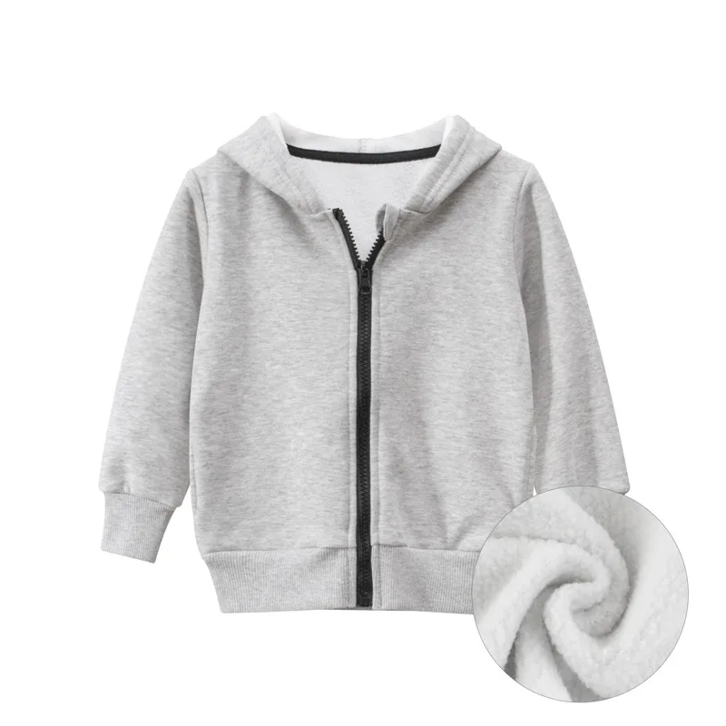 1-9T Winter Toddler Kid Sweatshirts Boy Girls Warm Thick Clothes Zipper Hooded Hoodies Casual Loose Fleece Coat Childrens Outfit