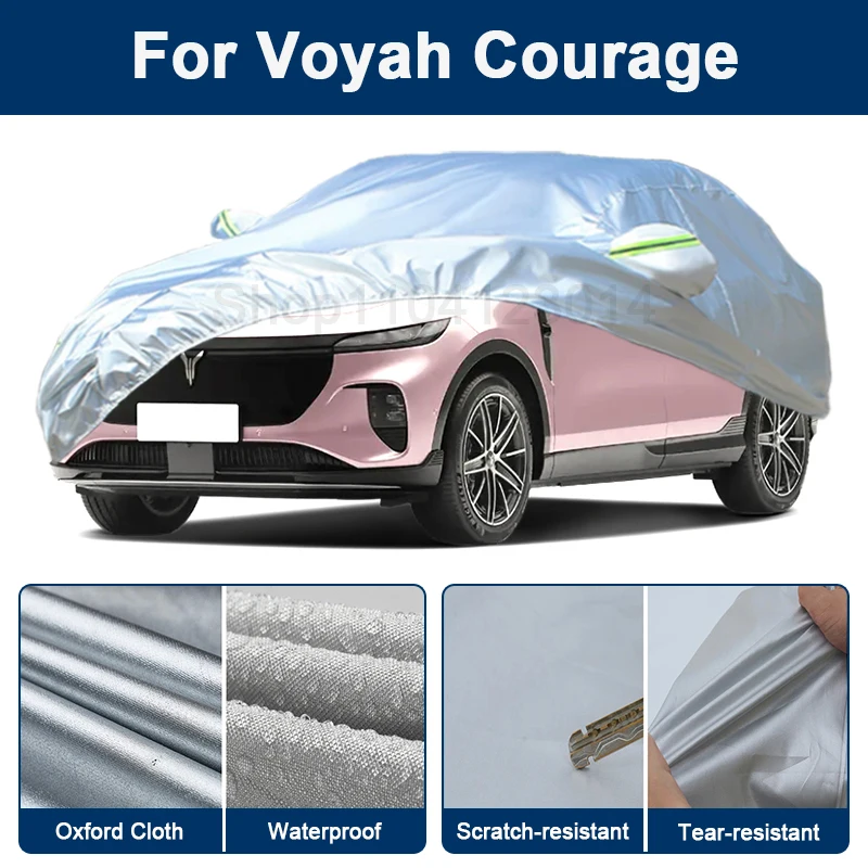 

Outdoor Full Car Cover For Voyah Courage with Reflective Strips Waterproof Snowproof Dustproof UV Protection