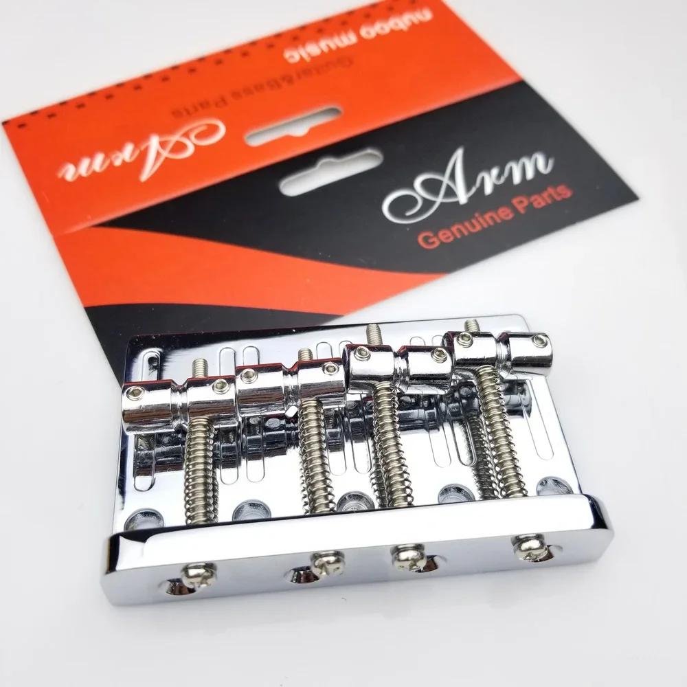 Four 4 Strings Chrome silver Electric Bass Bridge tailpiece 19mm spacing BB009 Made In Korea