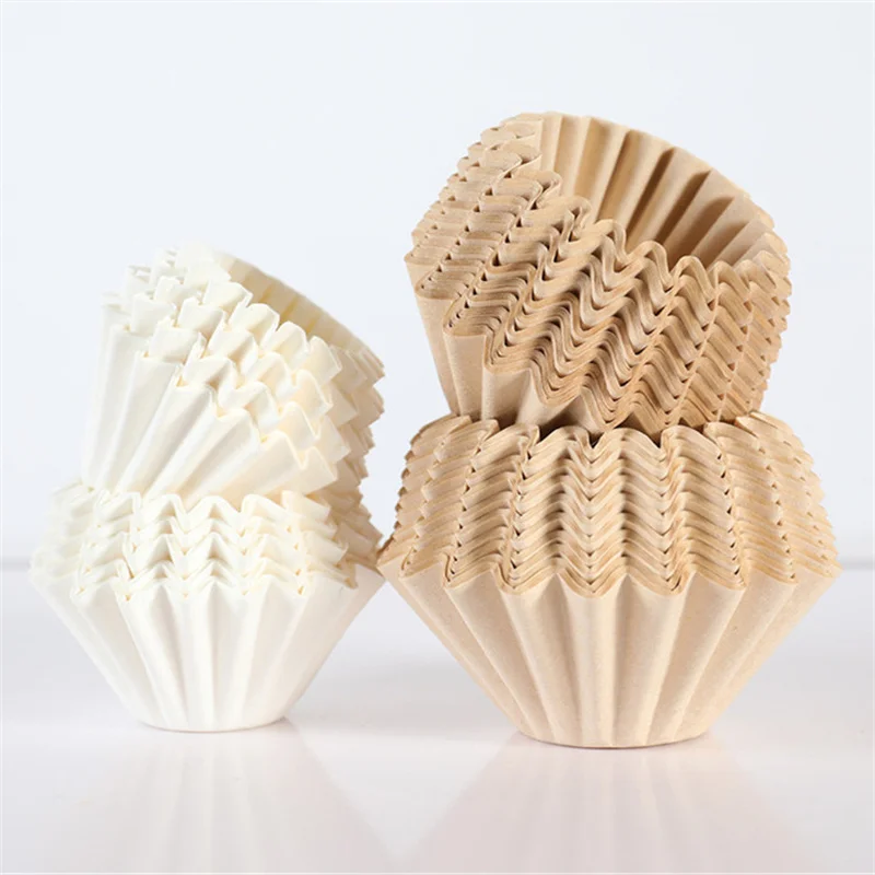 50Pcs Pour Over Wave Coffee Filter Papers,45mm Bottom Cake Shape Natural Wood Pulp, Fit 1-2 Cup Wave Dripper, No Sediment