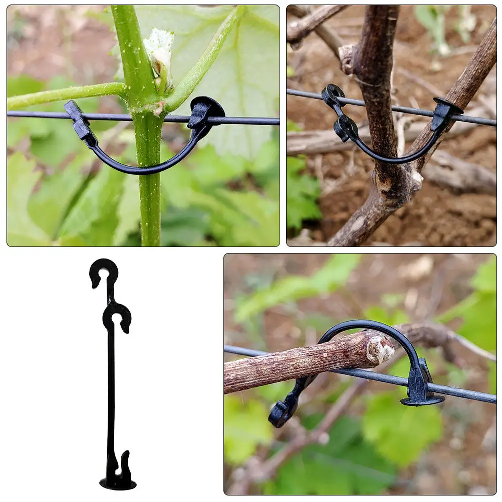 Grape Vine Support Clips Plastic Plant Fixing Clips for Tomatoes Watermelons Climbing Plants Trellis String Stakes Garden