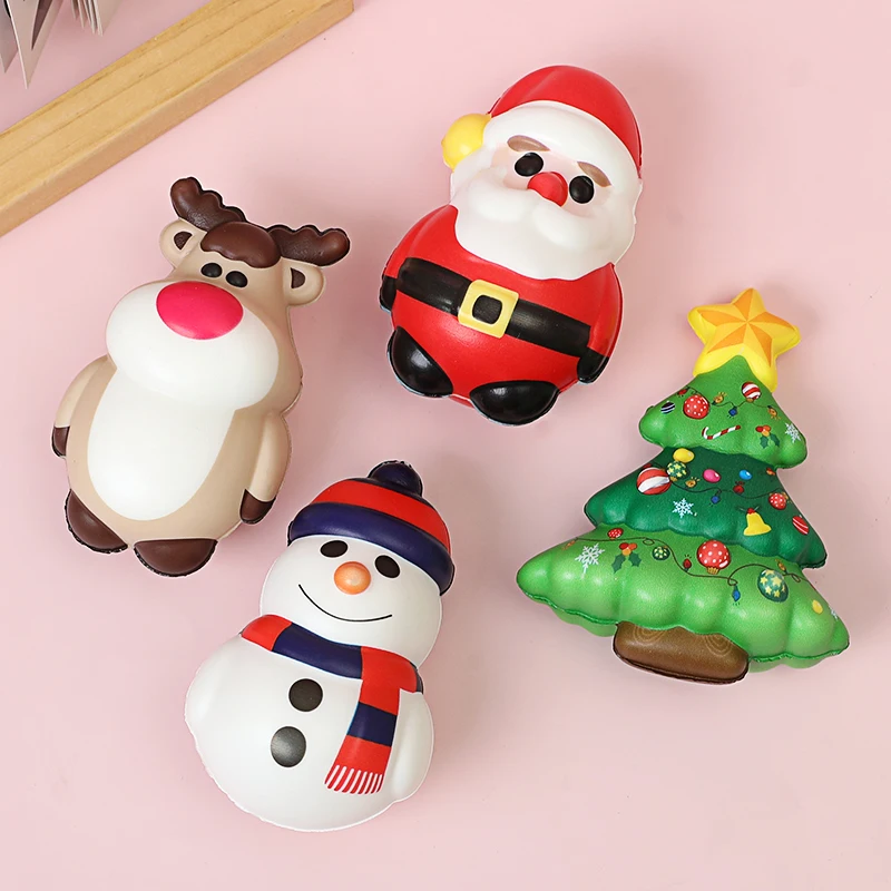 Christmas Cartoon Cute Santa Claus Snowman Toys Antistress Ball Xmas Tree Squeeze Stress Relief Toys Christmas Gift For Children