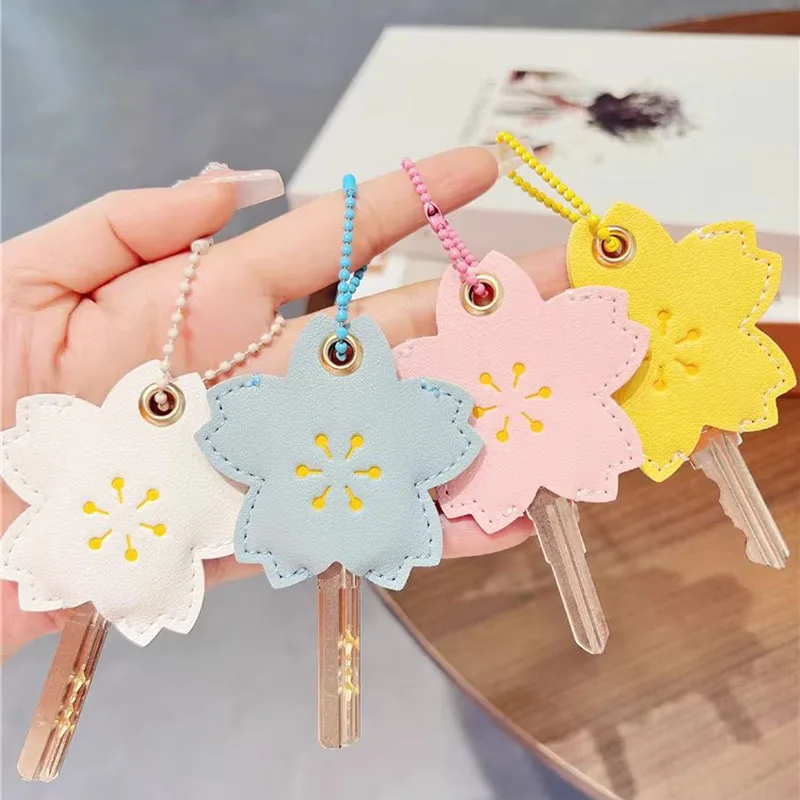 6 Colors Maple Leaf Key Holder PU Key Pouch Slim Housekeeper Key Access Entrance Guard Card Protecter Holder